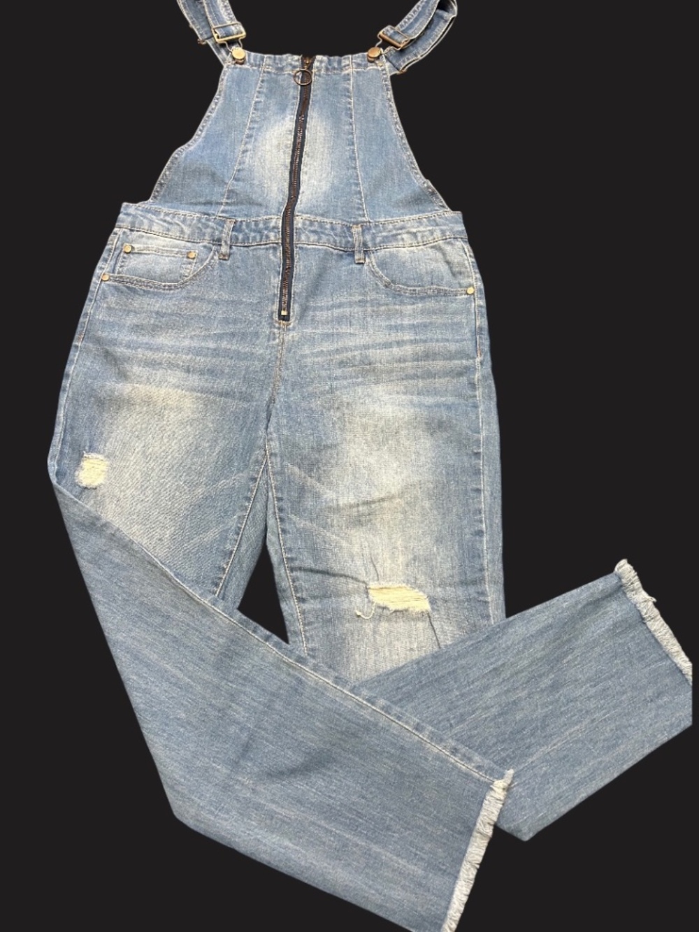 Dollhouse Distressed Denim Overalls